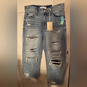 Maurices High Rise Distressed Blue Jeans